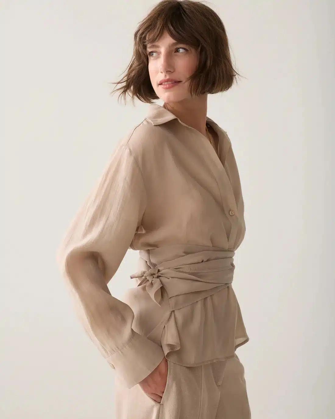 Top wrap Lyocell blend - Light Taupe