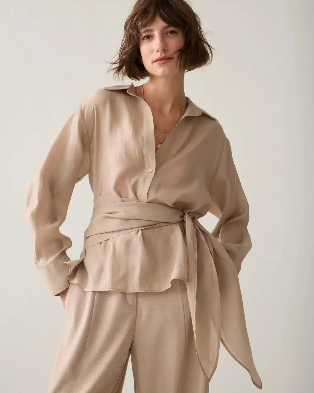 Top wrap Lyocell blend - Light Taupe