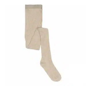 Cotton rib tights - Beige Melange