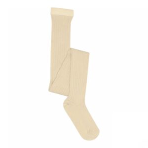 Cotton rib tights - Ecru