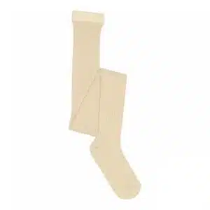 Cotton rib tights - Ecru