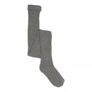 Cotton rib tights - Grey Melange