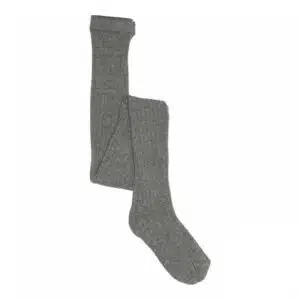 Cotton rib tights - Grey Melange