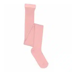 Cotton rib tights - Silver Pink