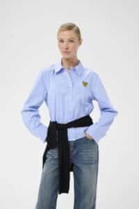 Ebony Short Shirt - Blue Stripe
