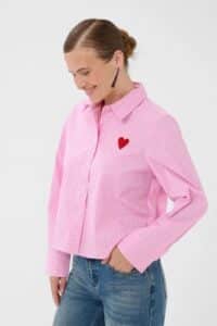 Ebony Short Shirt - Pink Stripe