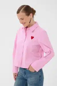 Ebony Short Shirt - Pink Stripe