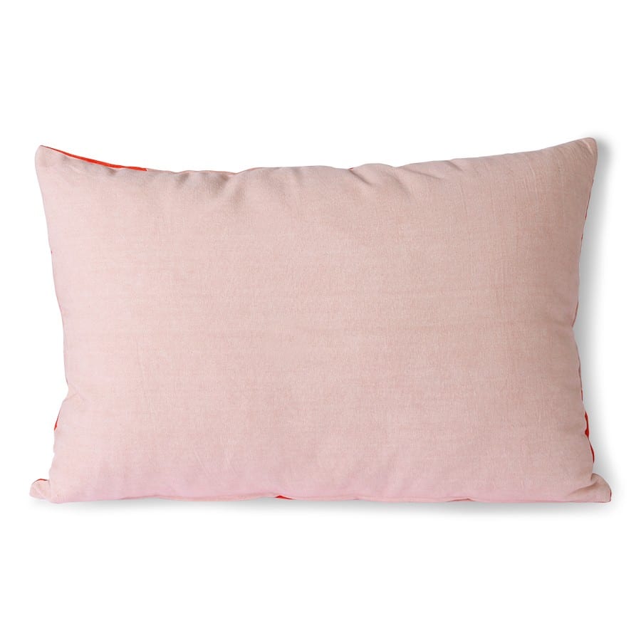 HK Living - Striped velvet cushion 40x60 - Red/pink