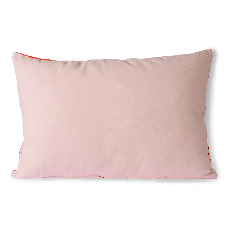 HK Living - Striped velvet cushion 40x60 - Red/pink