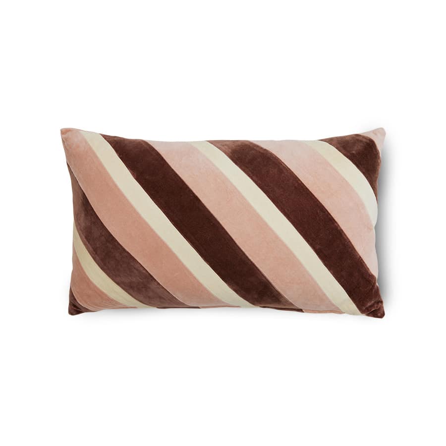 HK Living - Striped velvet cushion 60x35 - Rose