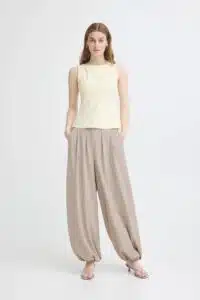 ICHI - Fava Harem Pant- dove melange