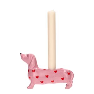 Kandelaar Teckel - Roze