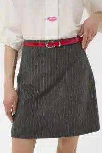 Kayla Skirt - Grey Pinstripe