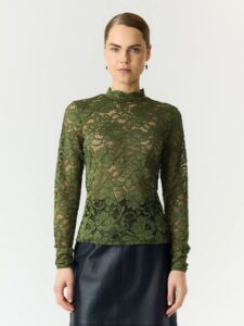 Lacey LS Lace Top - Sphagnum