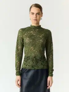 Lacey LS Lace Top - Sphagnum