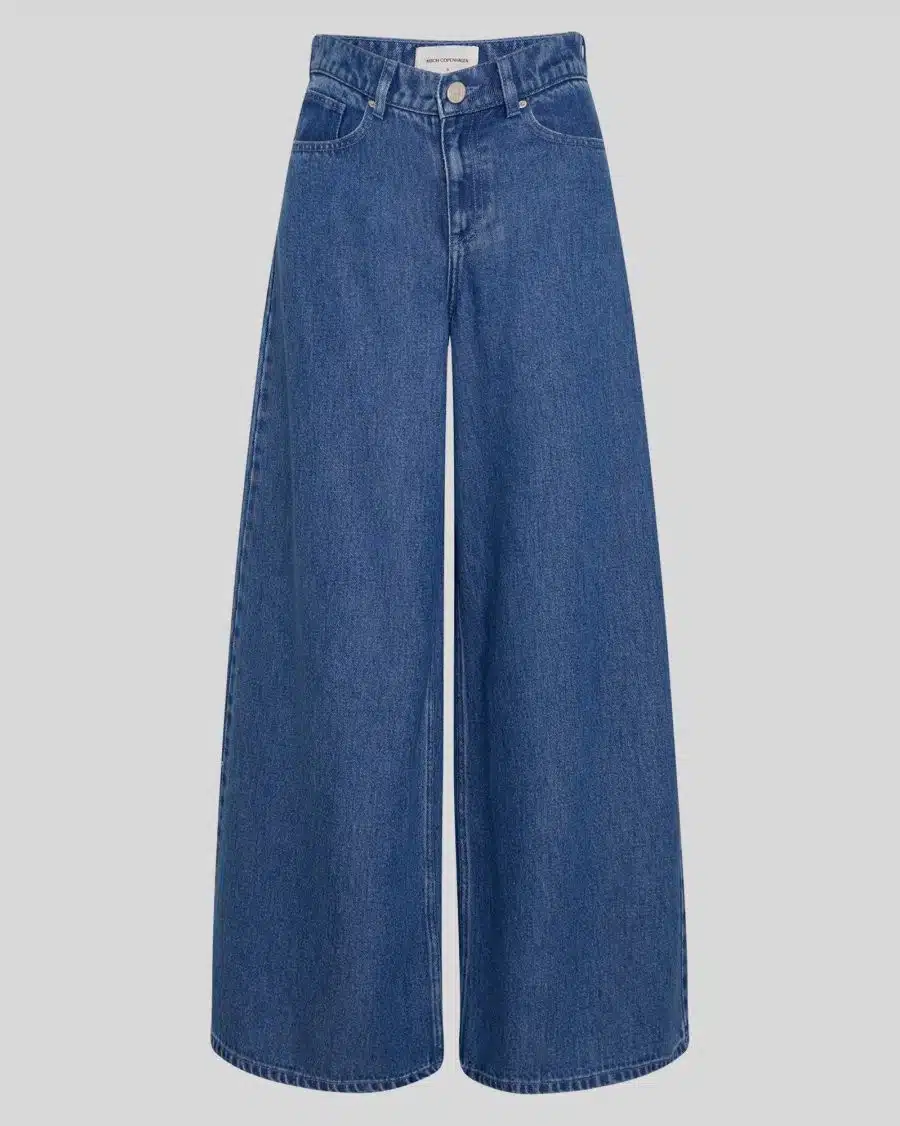 MSCH - Ago Rue Wide Pants Long - Mid Blue Wash
