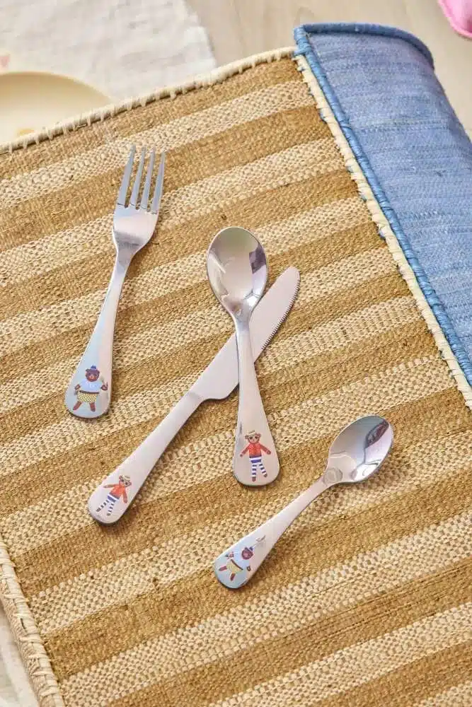 Rice - Stainless steel kids cutlery set with Monkey and Beer print
