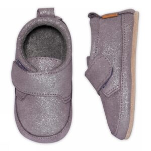Shimmer leather slippers - Purple Dove