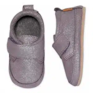 Shimmer leather slippers - Purple Dove