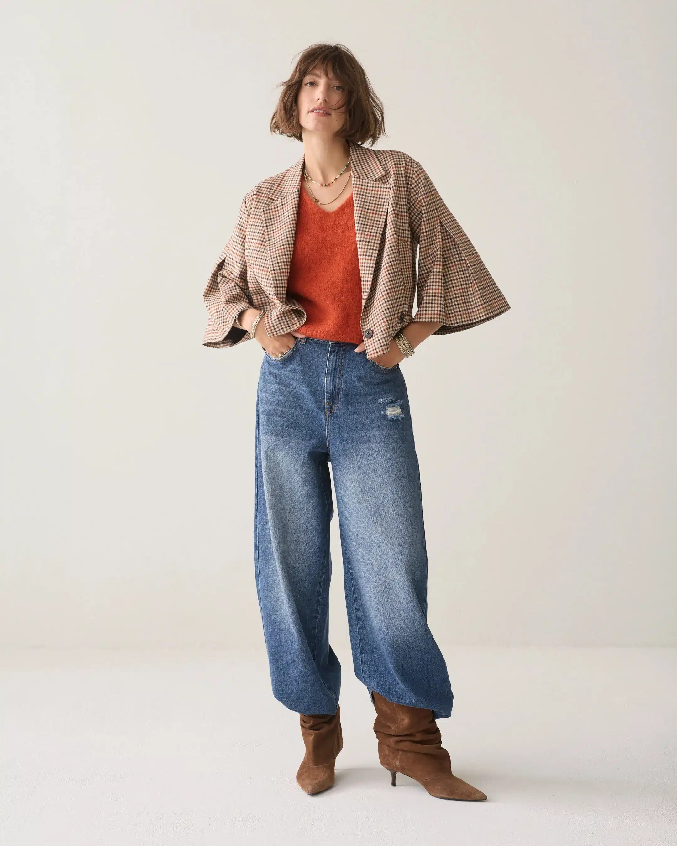 Summum - Blazer Check goji berry - Multicolour