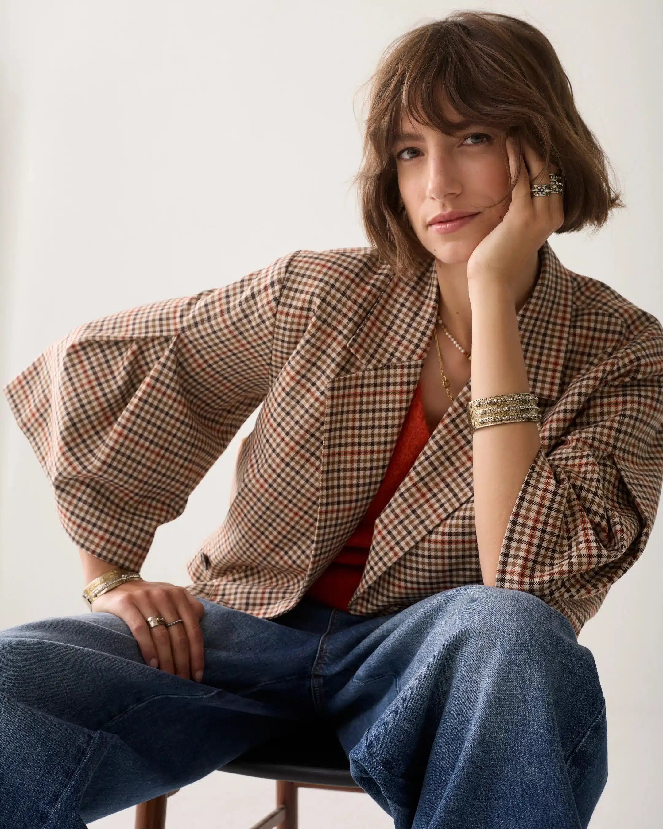 Summum - Blazer Check goji berry - Multicolour