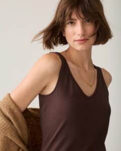 Summum - Reversible Top Organic cotton elastane basic - Dark Chocolate