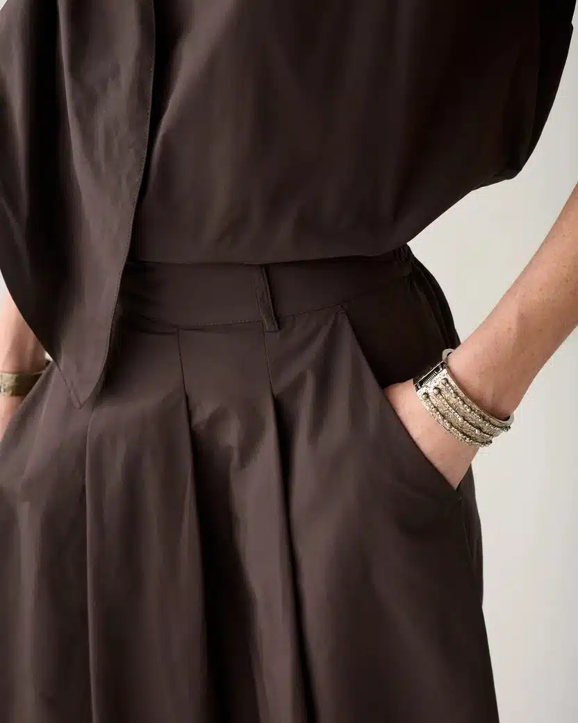 Summum - Skirt Taft light - Dark Chocolate