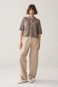 Summum - Trousers barrel fit Cotton - Taupe