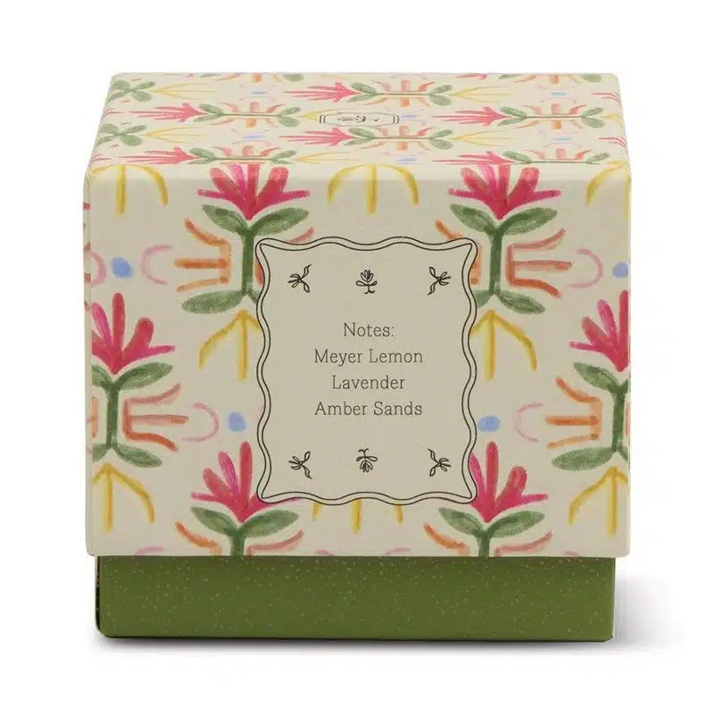 Tulip Purple and Green Glass Candle - Bronzed Gardenia