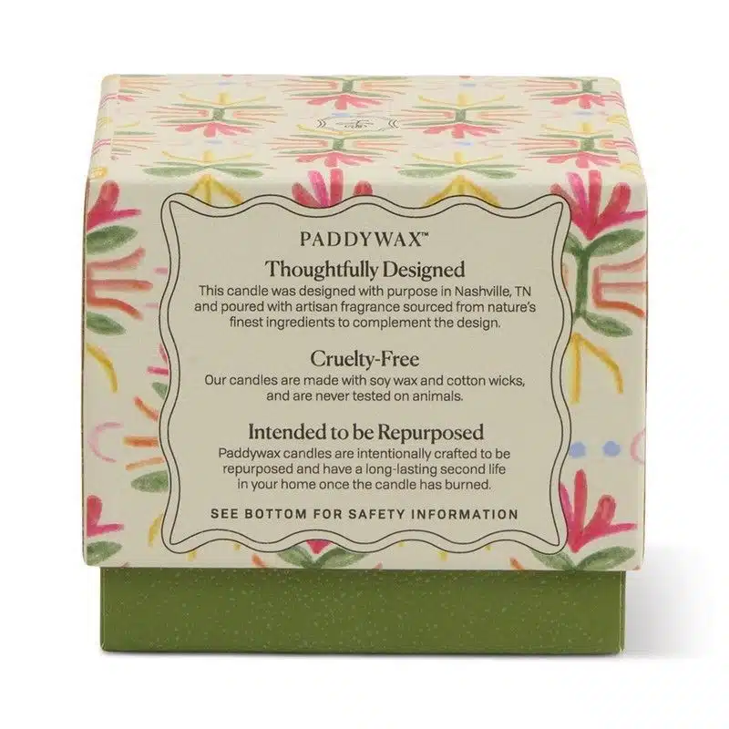 Tulip Purple and Green Glass Candle - Bronzed Gardenia