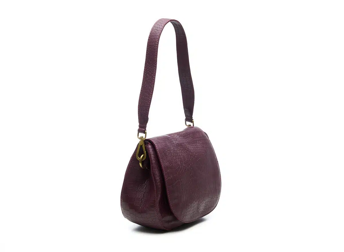 Chabo Bags - Croco Saddle bag - Burgundy