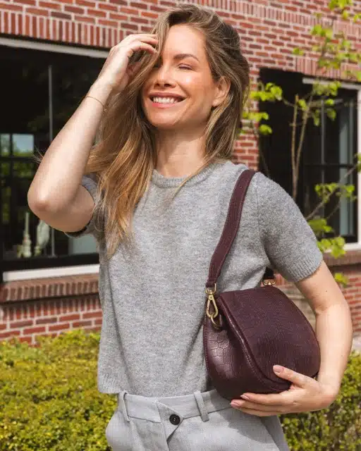 Chabo Bags - Croco Saddle bag - Burgundy