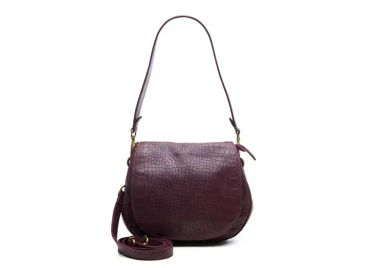 Chabo Bags - Croco Saddle bag - Burgundy