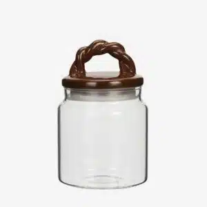 Madam Stoltz - Glass jar w/ ceramic lid - Brown