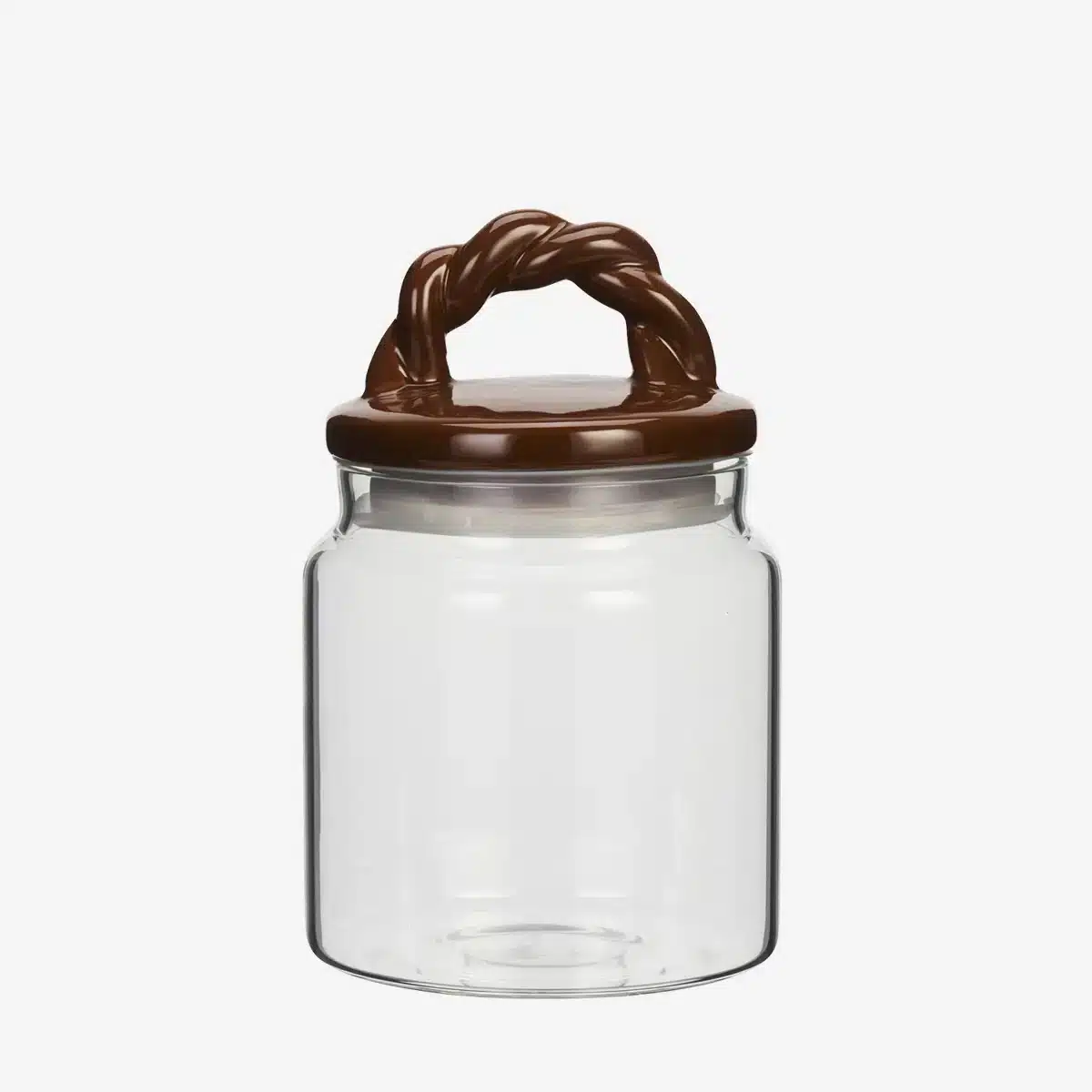 Madam Stoltz - Glass jar w/ ceramic lid - Brown
