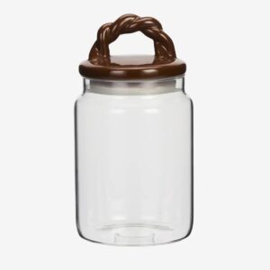 Madam Stoltz - Glass jar w/ ceramic lid - Brown