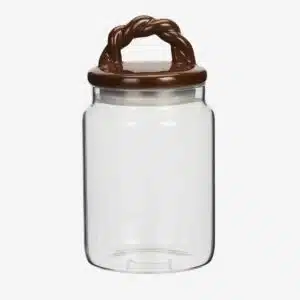 Madam Stoltz - Glass jar w/ ceramic lid - Brown