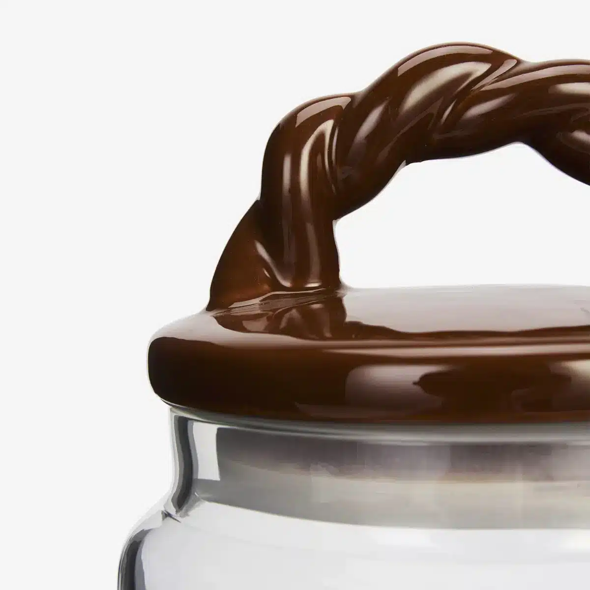 Madam Stoltz - Glass jar w/ ceramic lid - Brown