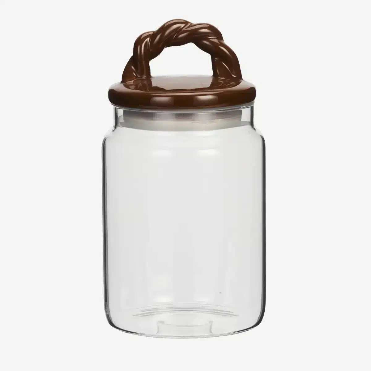 Madam Stoltz - Glass jar w/ ceramic lid - Brown