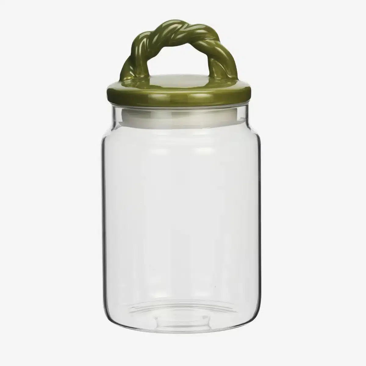Madam Stoltz - Glass jar w/ ceramic lid - Green