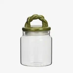 Madam Stoltz - Glass jar w/ ceramic lid - Green
