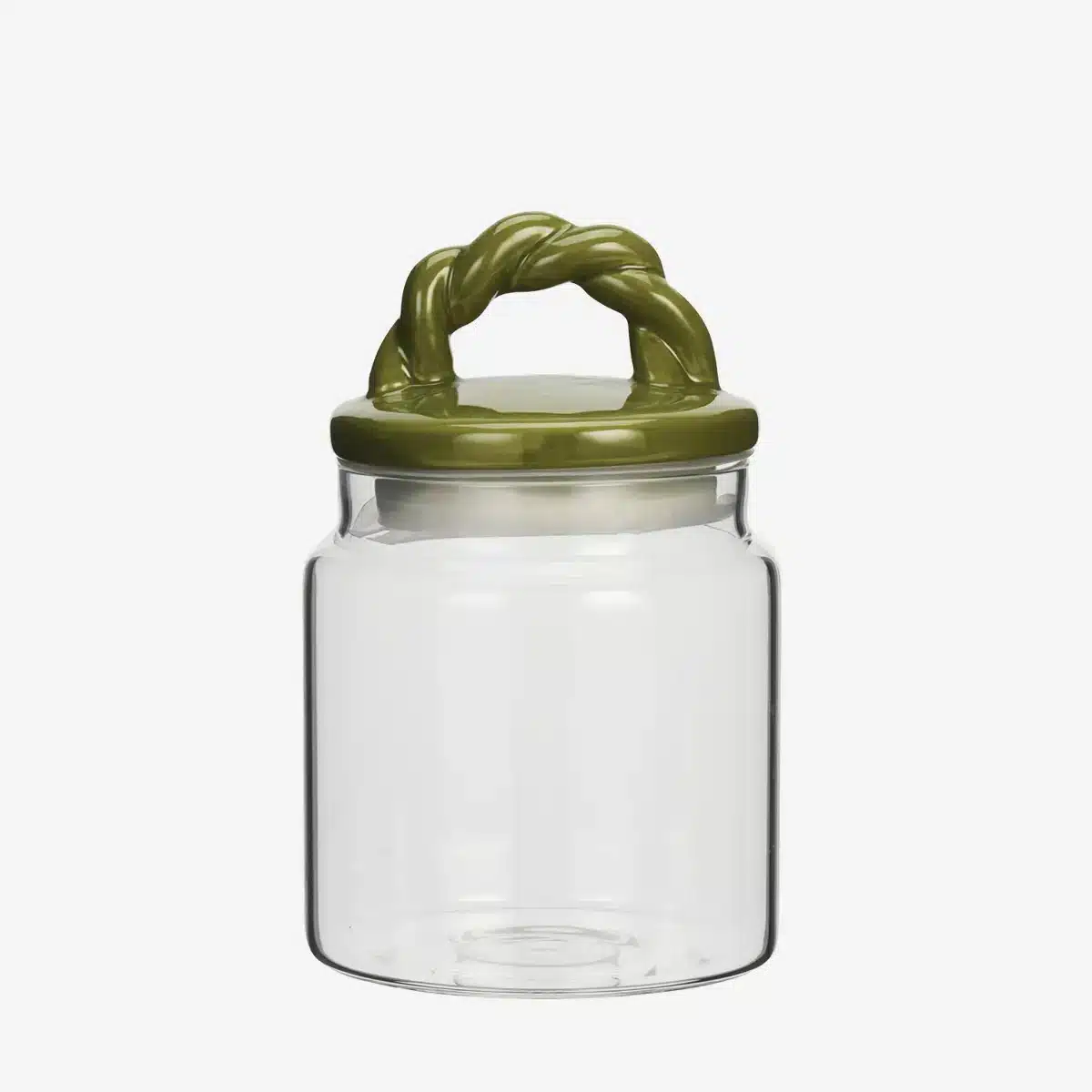Madam Stoltz - Glass jar w/ ceramic lid - Green
