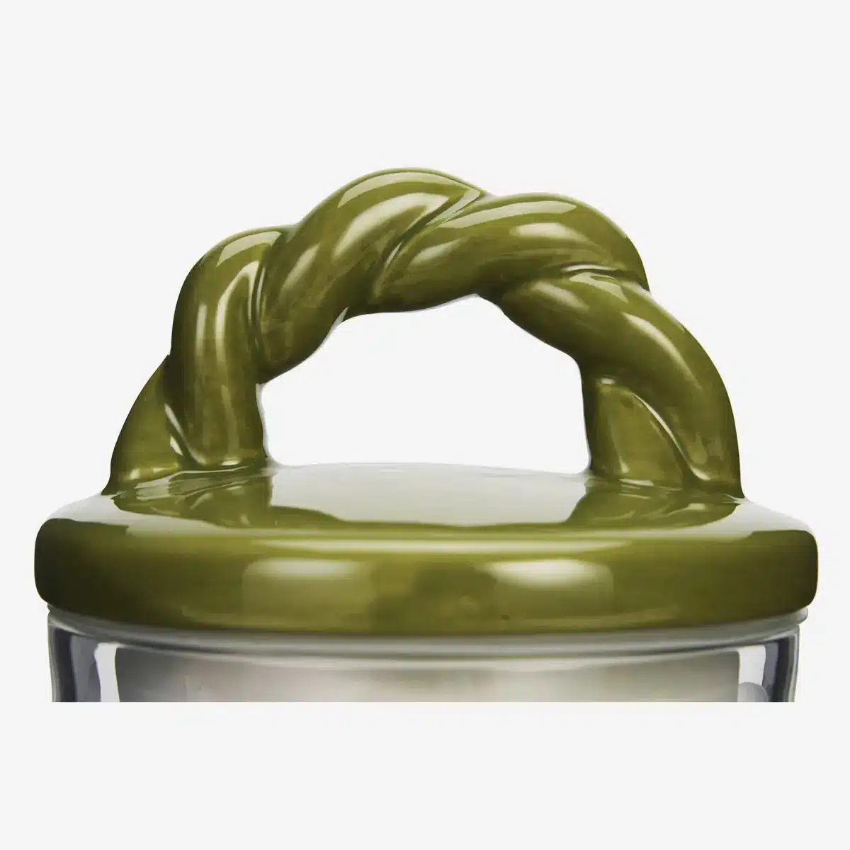 Madam Stoltz - Glass jar w/ ceramic lid - Green