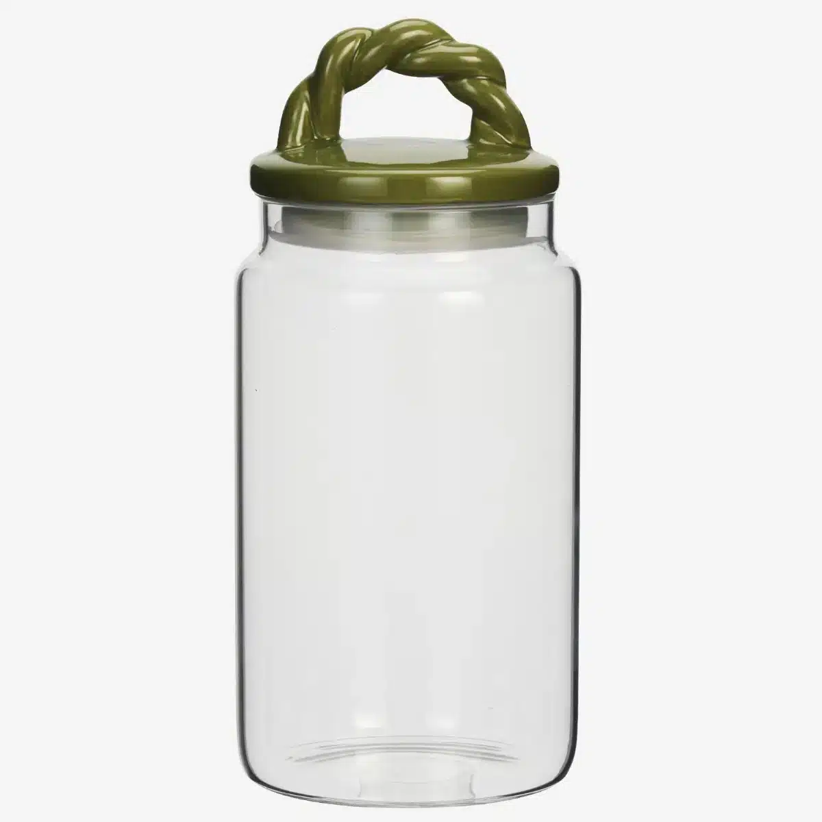 Madam Stoltz - Glass jar w/ ceramic lid - Green