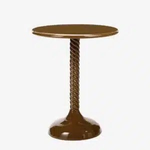 Madam Stoltz - Round metal coffee table - Brown