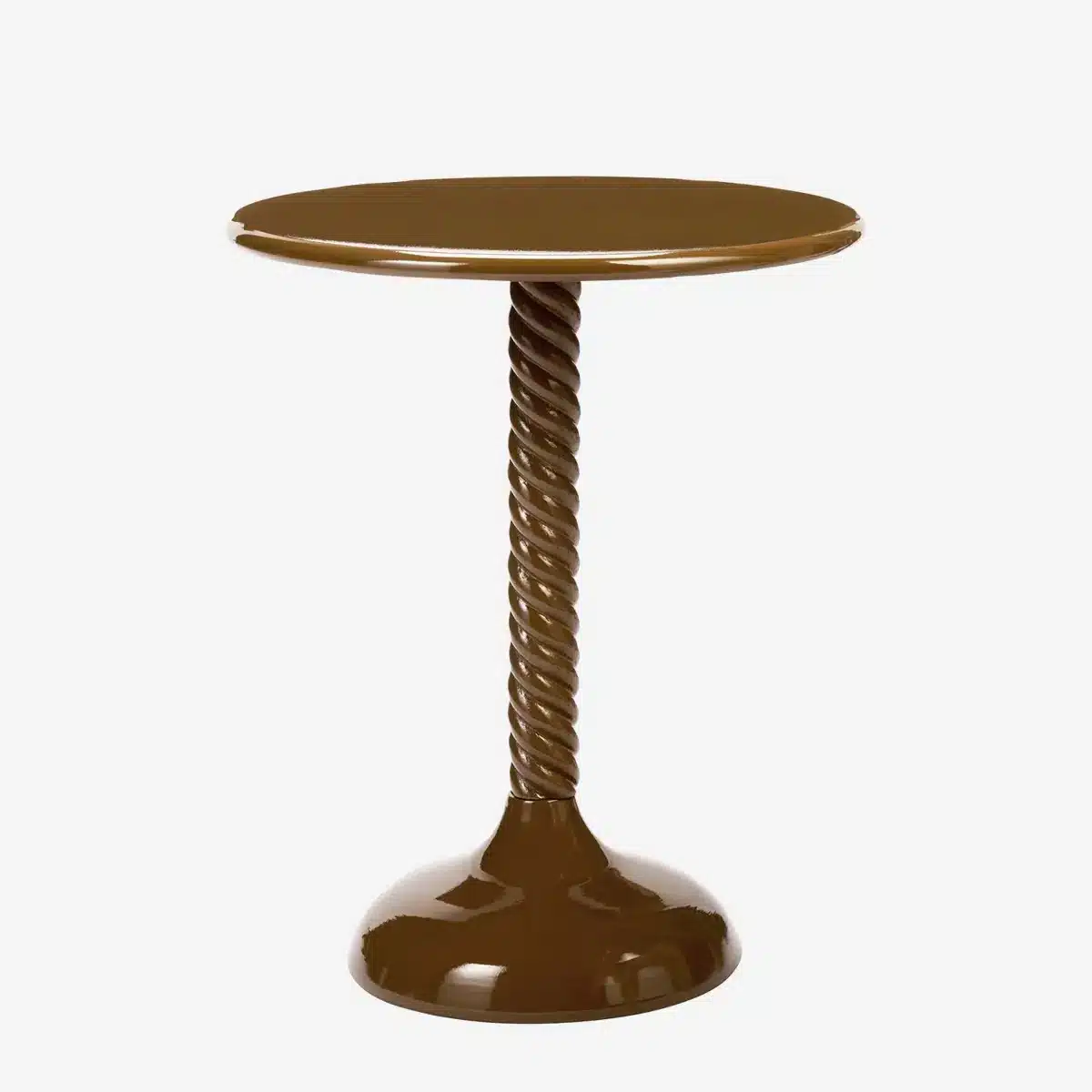 Madam Stoltz - Round metal coffee table - Brown