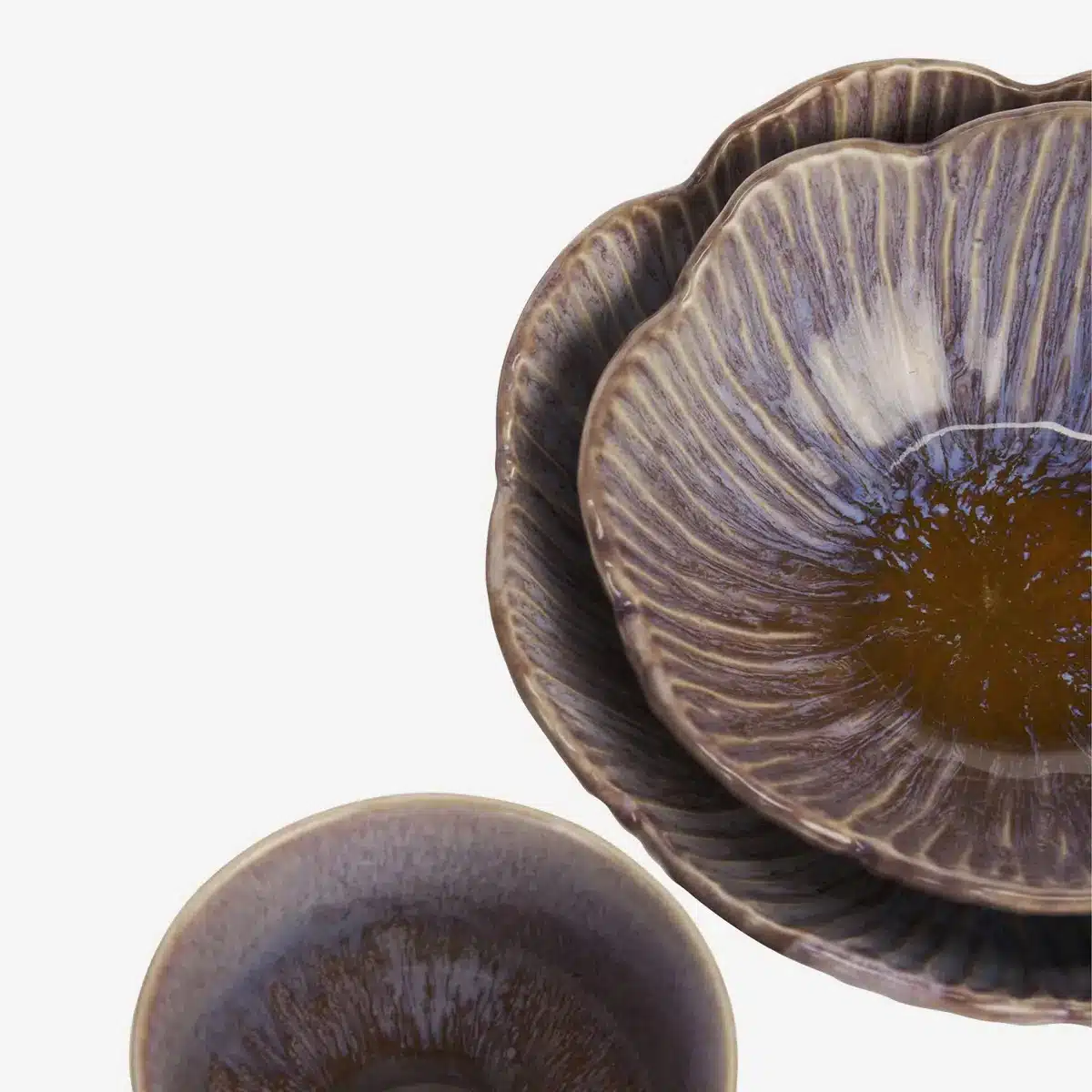 Madam Stoltz - Stoneware bowls - Purple