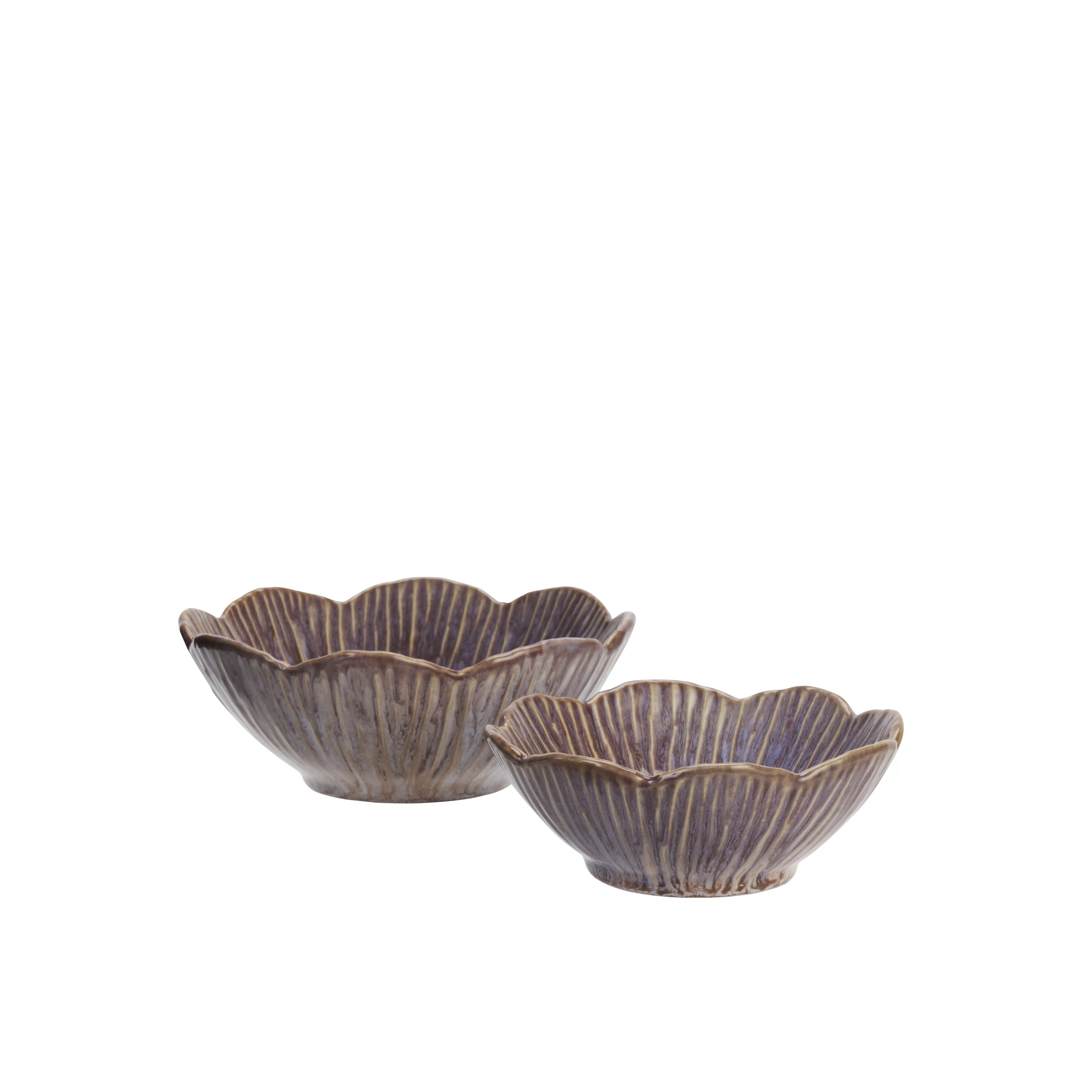 Madam Stoltz - Stoneware bowls - Purple