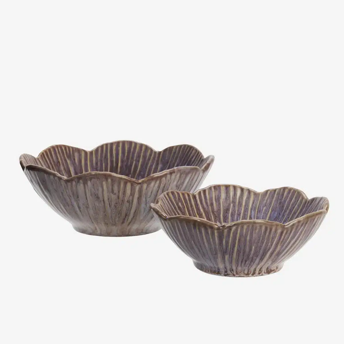 Madam Stoltz - Stoneware bowls - Purple