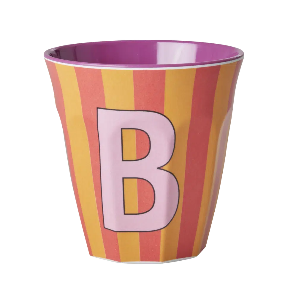 Rice - Melamine Alphabet - Stripes - Pink B
